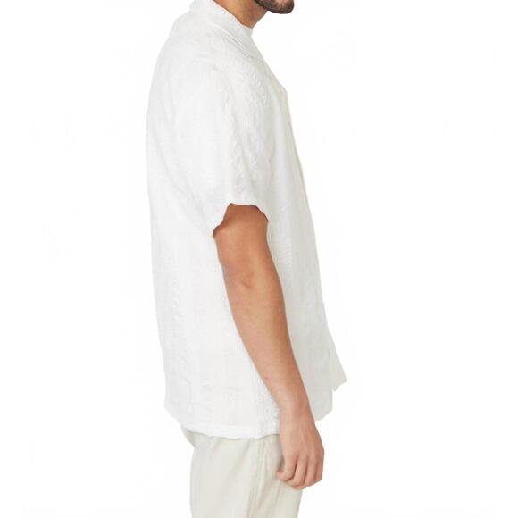 NEW HAWKS BAY men’s textured short sleeve shirt in white - Picture 2 of 4